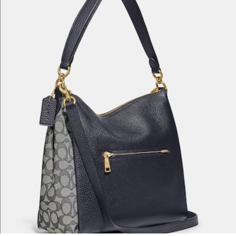 Coach Navy and Gray Shoulder Bag